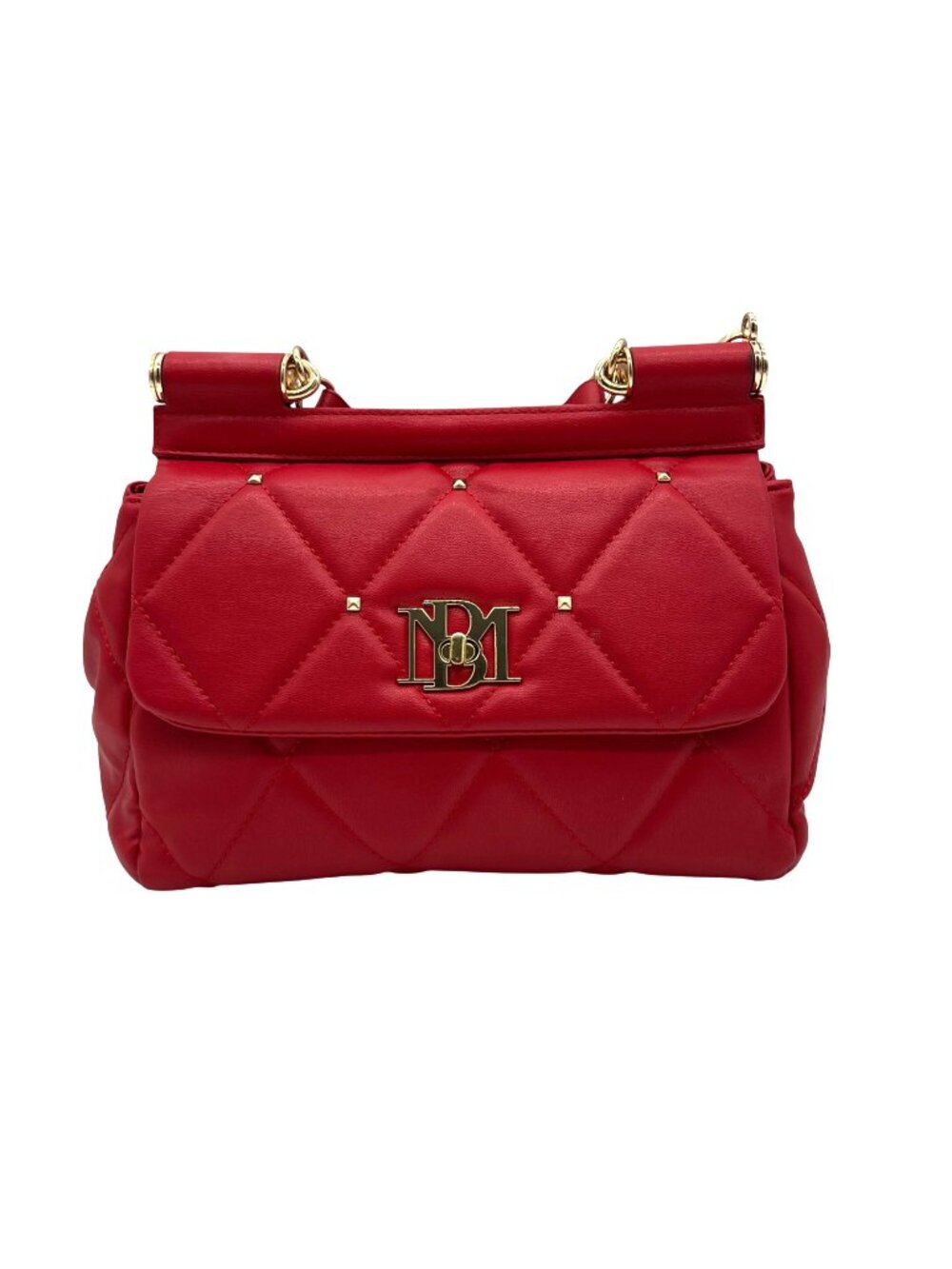 Badgley Mischka Red Faux Leather Convertible Crossbody